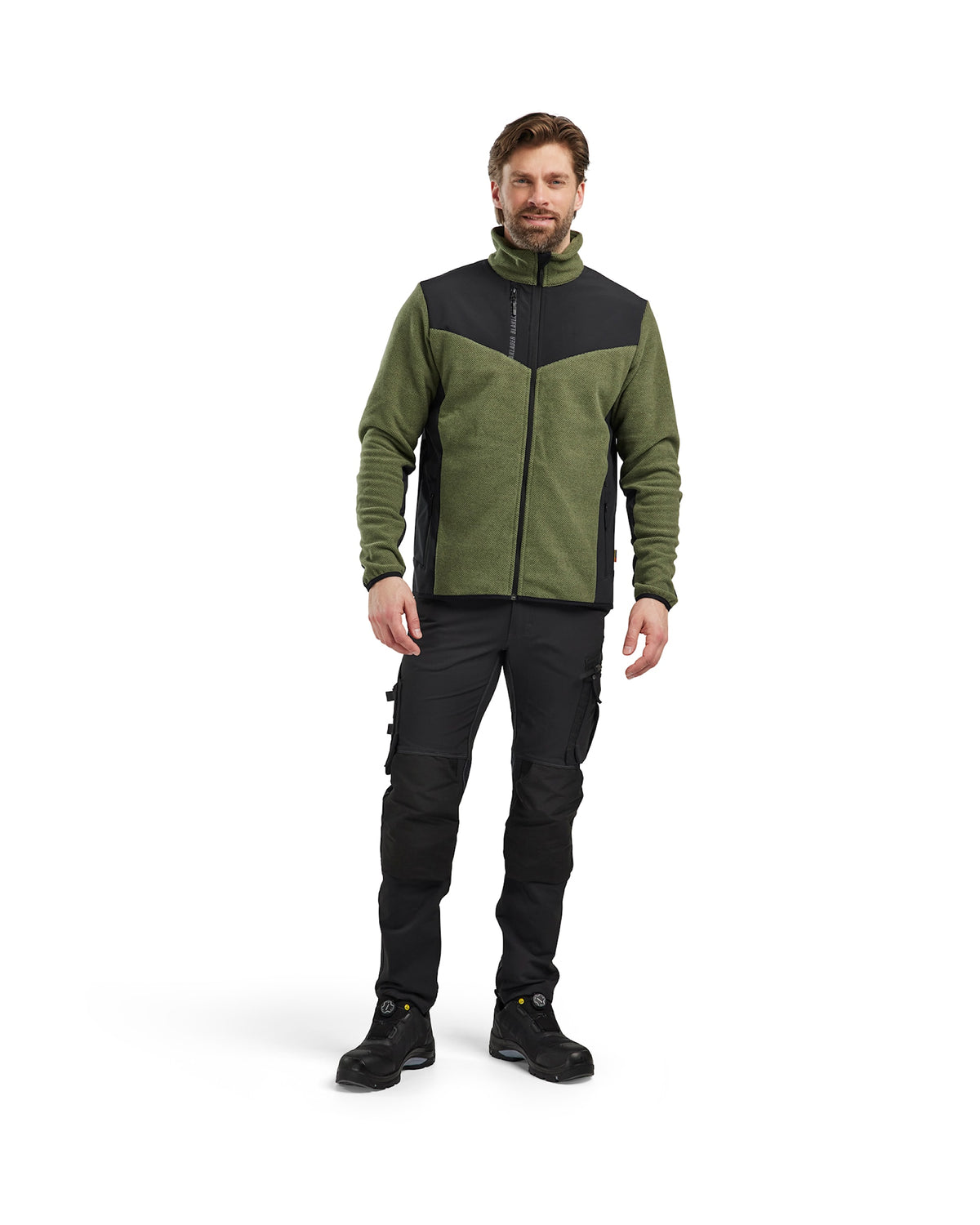 Blåkläder 5942 Strickjacke – herbstgrün/schwarz