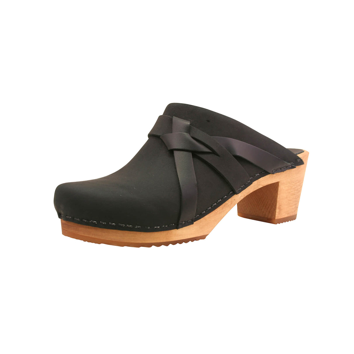 Sanita Wood-Manuella Square Open Clog