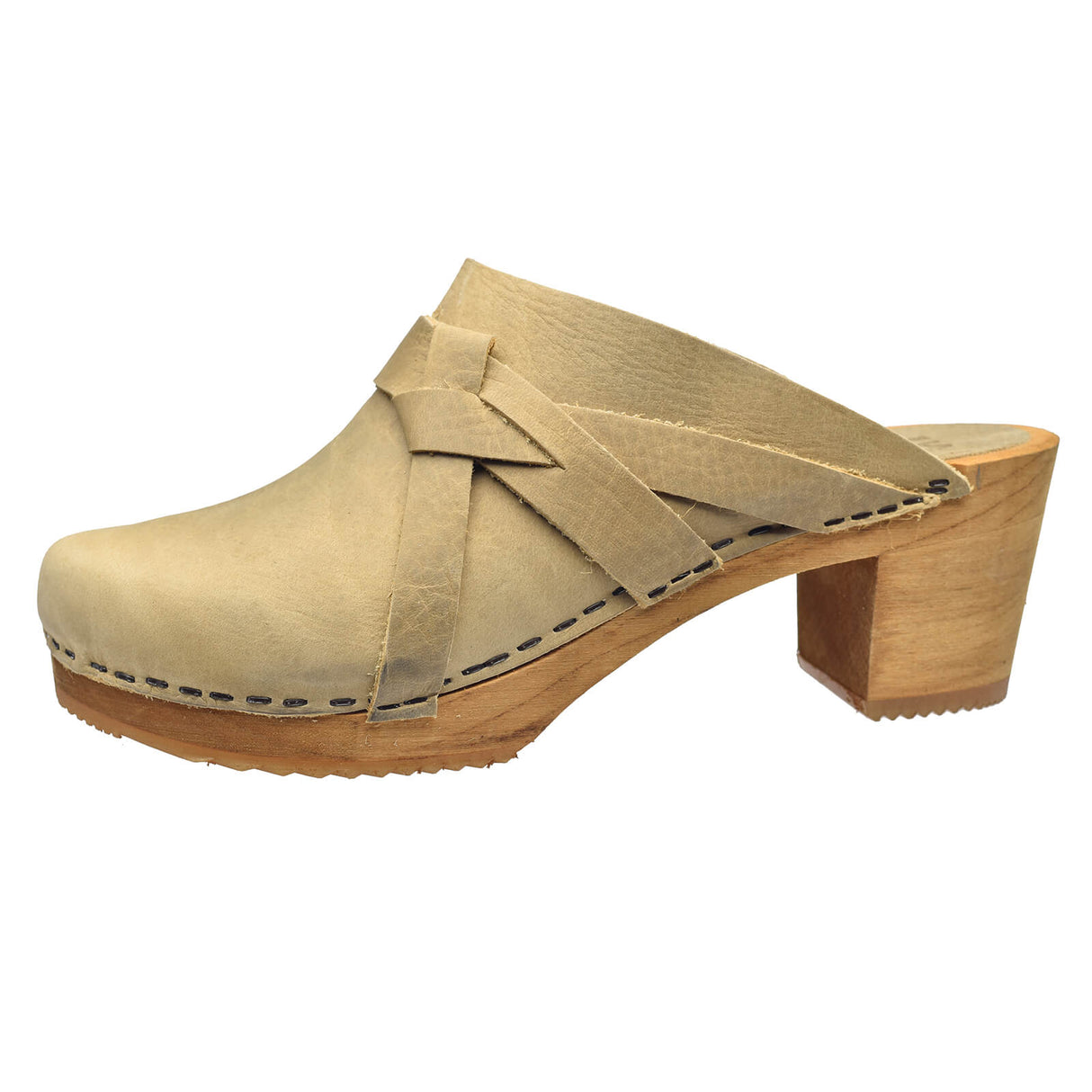 Sanita Wood-Manuella Square Open Clog