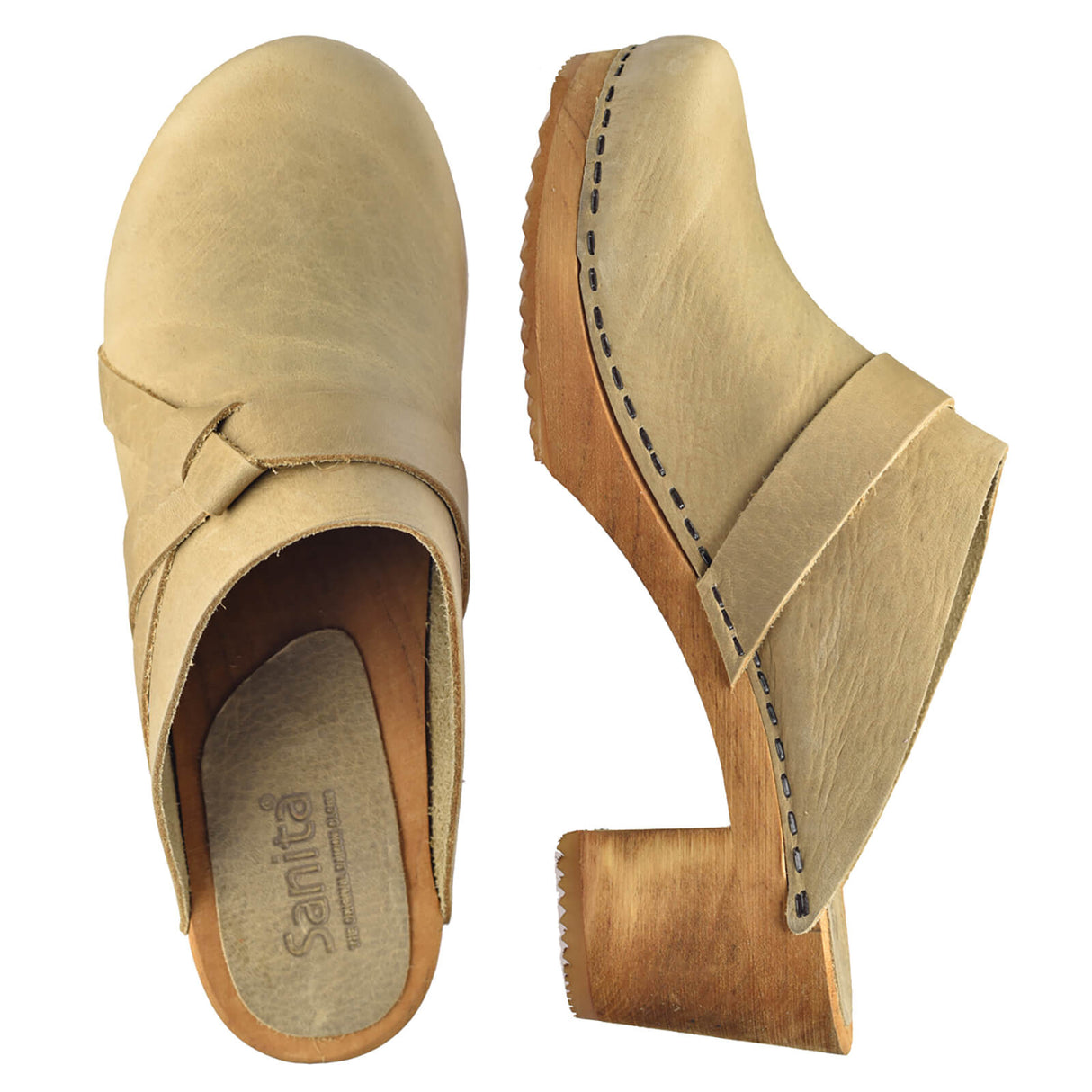Sanita Wood-Manuella Square Open Clog