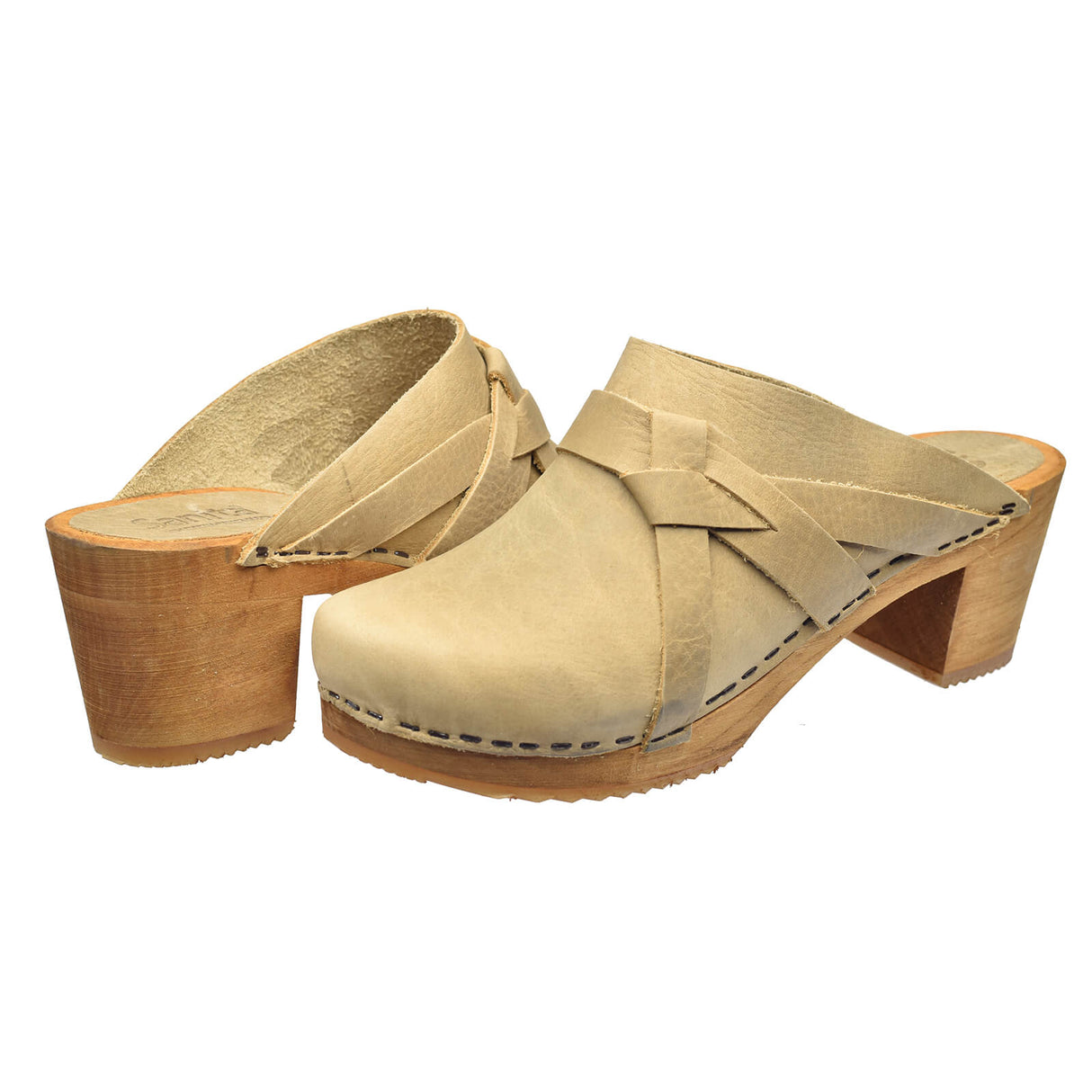 Sanita Wood-Manuella Square Open Clog