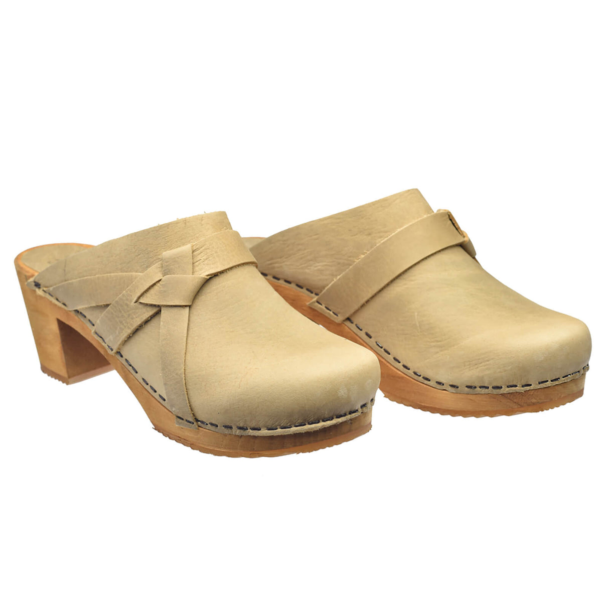 Sanita Wood-Manuella Square Open Clog