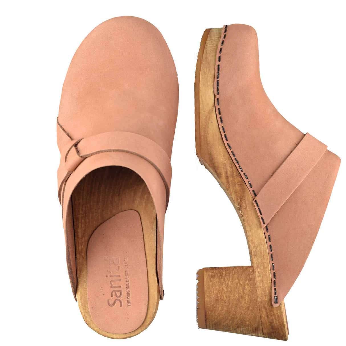 Sanita Wood-Manuella Square Open Clog