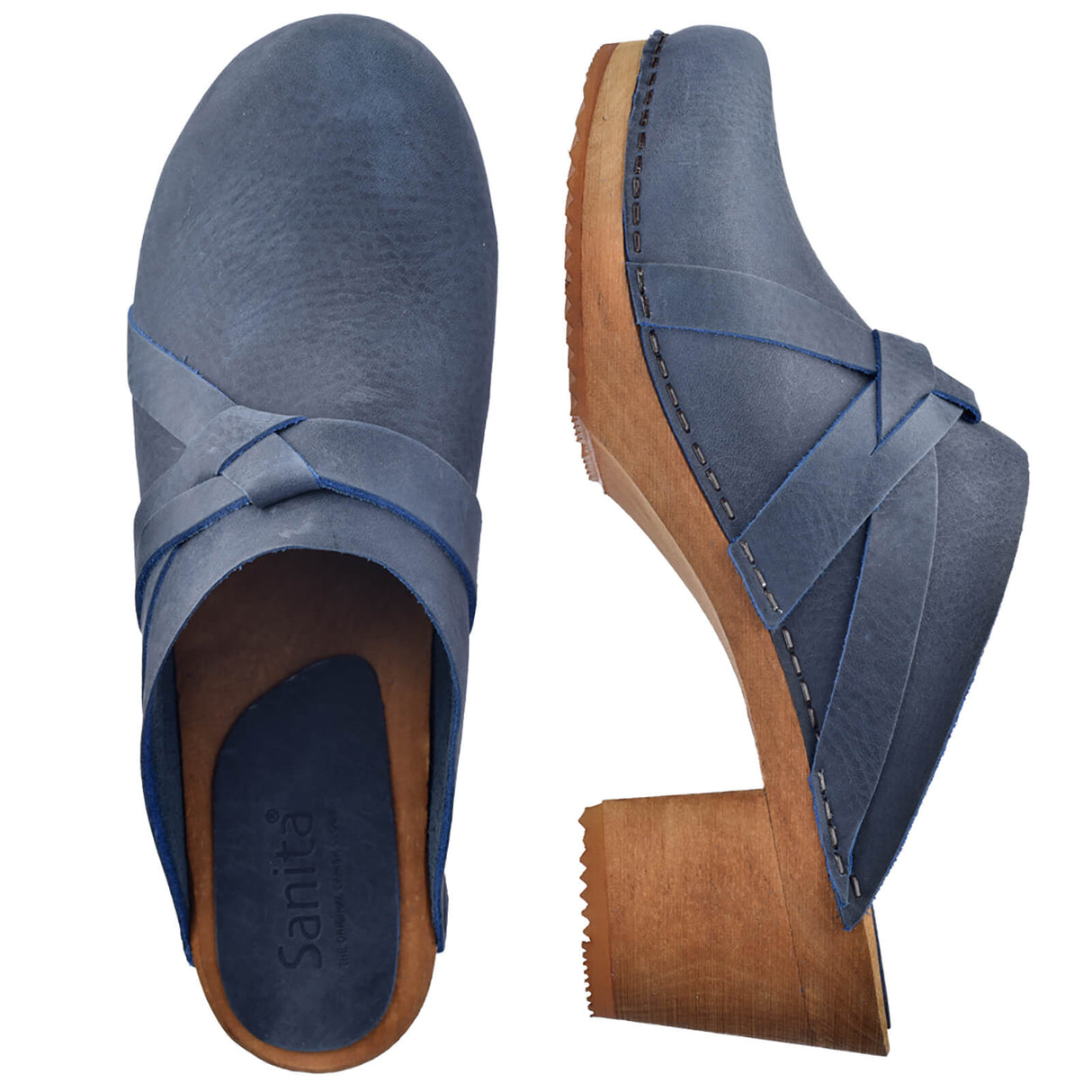 Sanita Wood-Manuella Square Open Clog