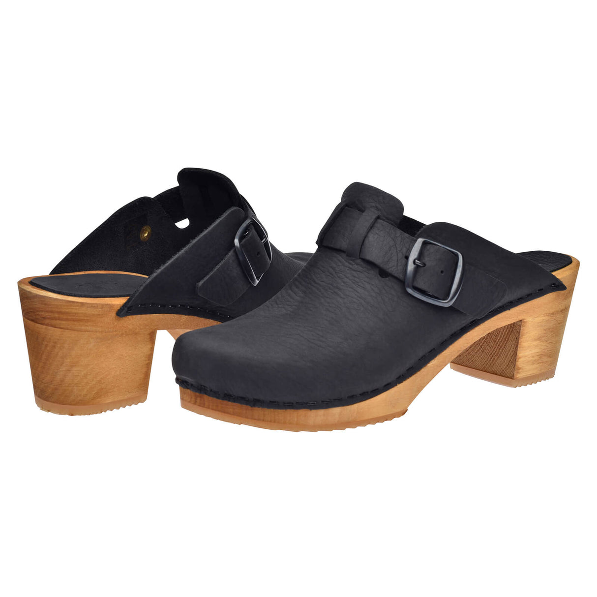 Sanita Wood-Malulo Square Open Clog