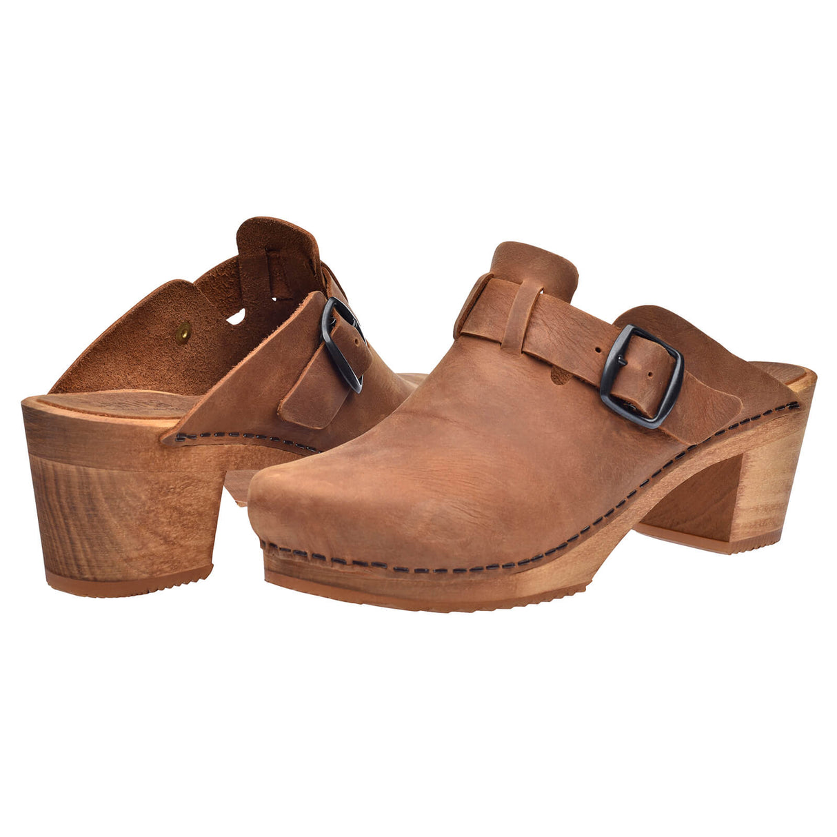 Sanita Wood-Malulo Square Open Clog