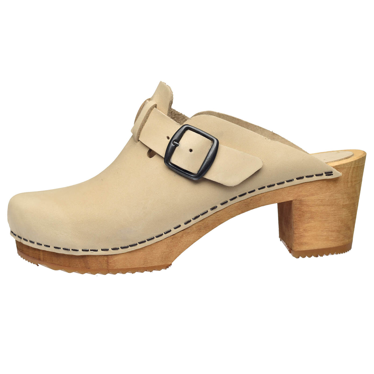 Sanita Wood-Malulo Square Open Clog