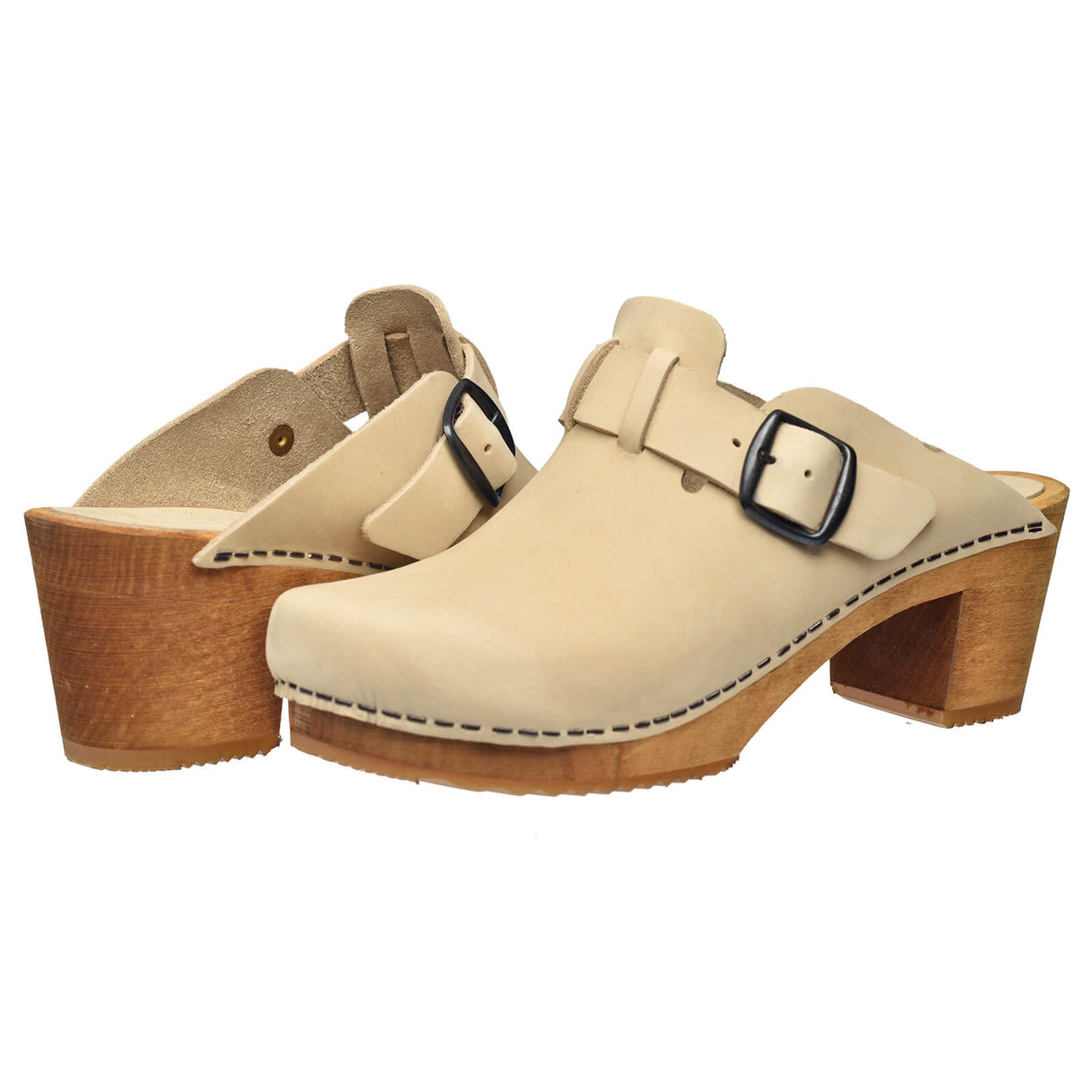 Sanita Wood-Malulo Square Open Clog