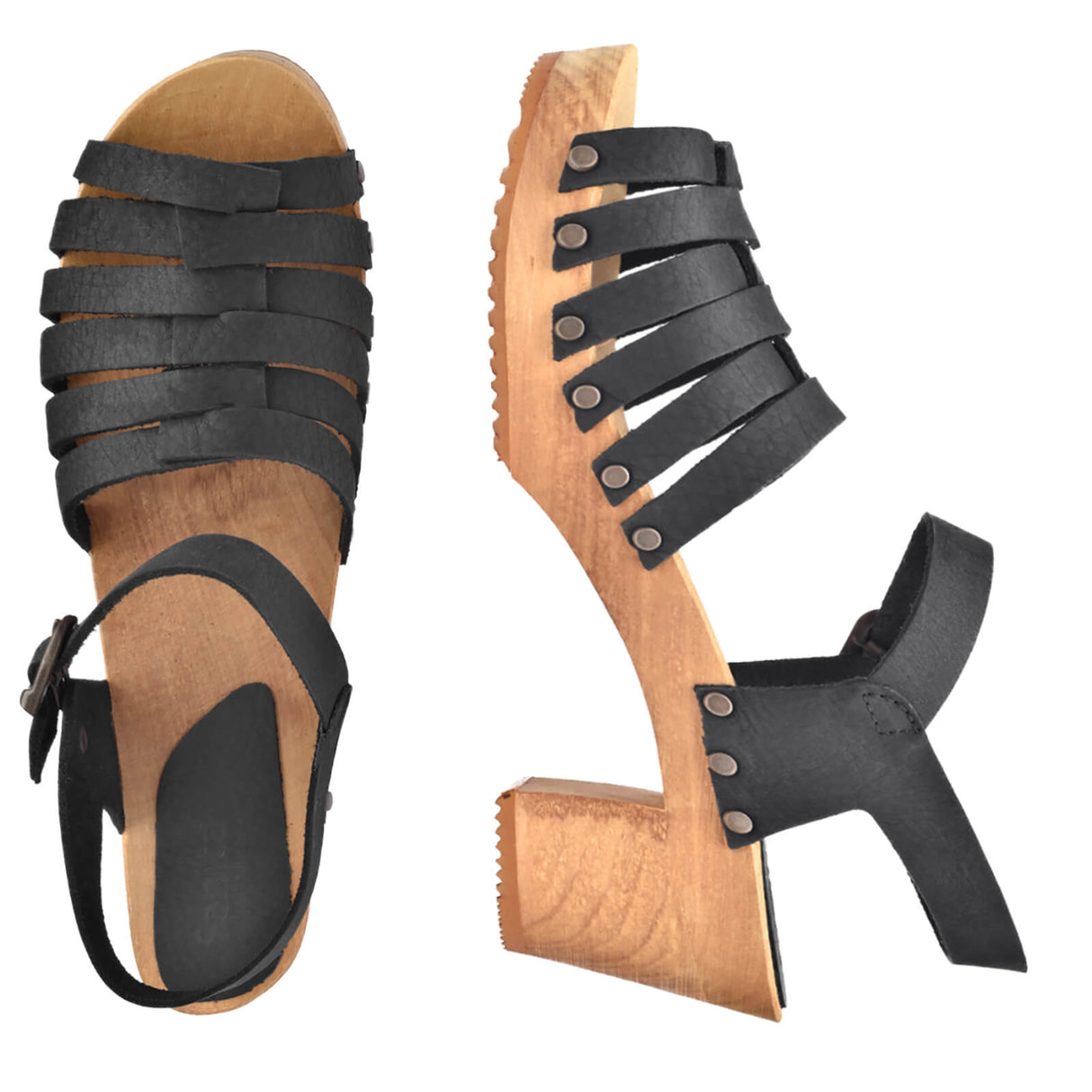 Sanita Wood-Silo Square Sandal Sandale