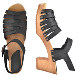 Sanita Wood-Silo Square Sandal Sandale