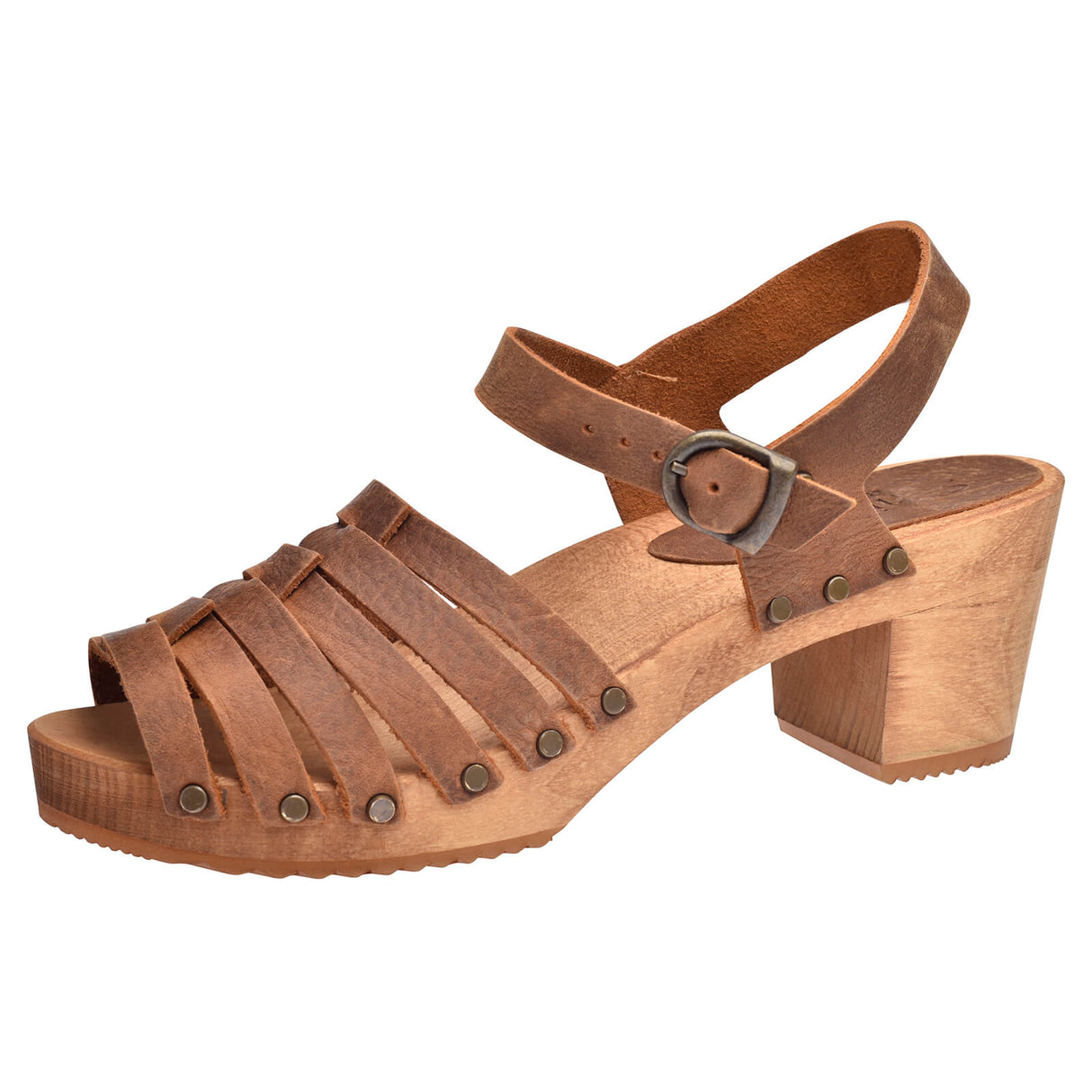 Sanita Wood-Silo Square Sandal Sandale
