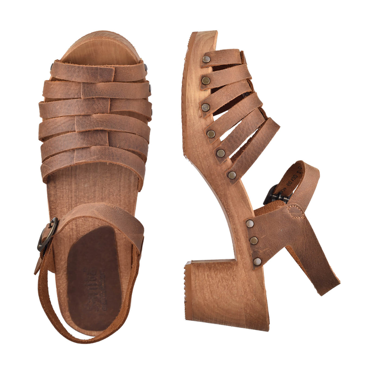 Sanita Wood-Silo Square Sandal Sandale