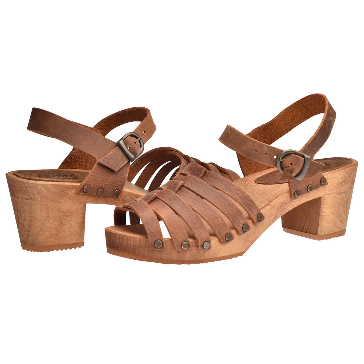Sanita Wood-Silo Square Sandal Sandale
