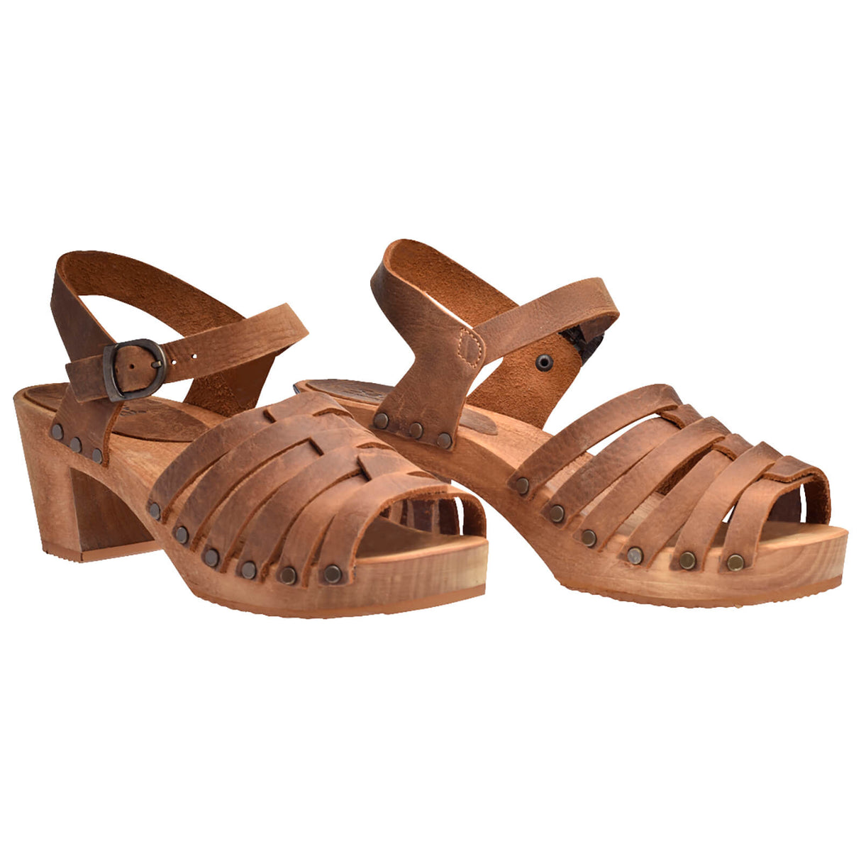Sanita Wood-Silo Square Sandal Sandale