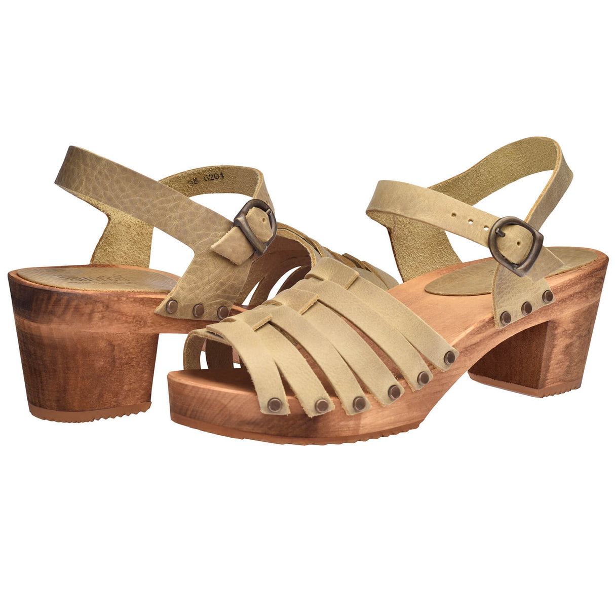 Sanita Wood-Silo Square Sandal Sandale