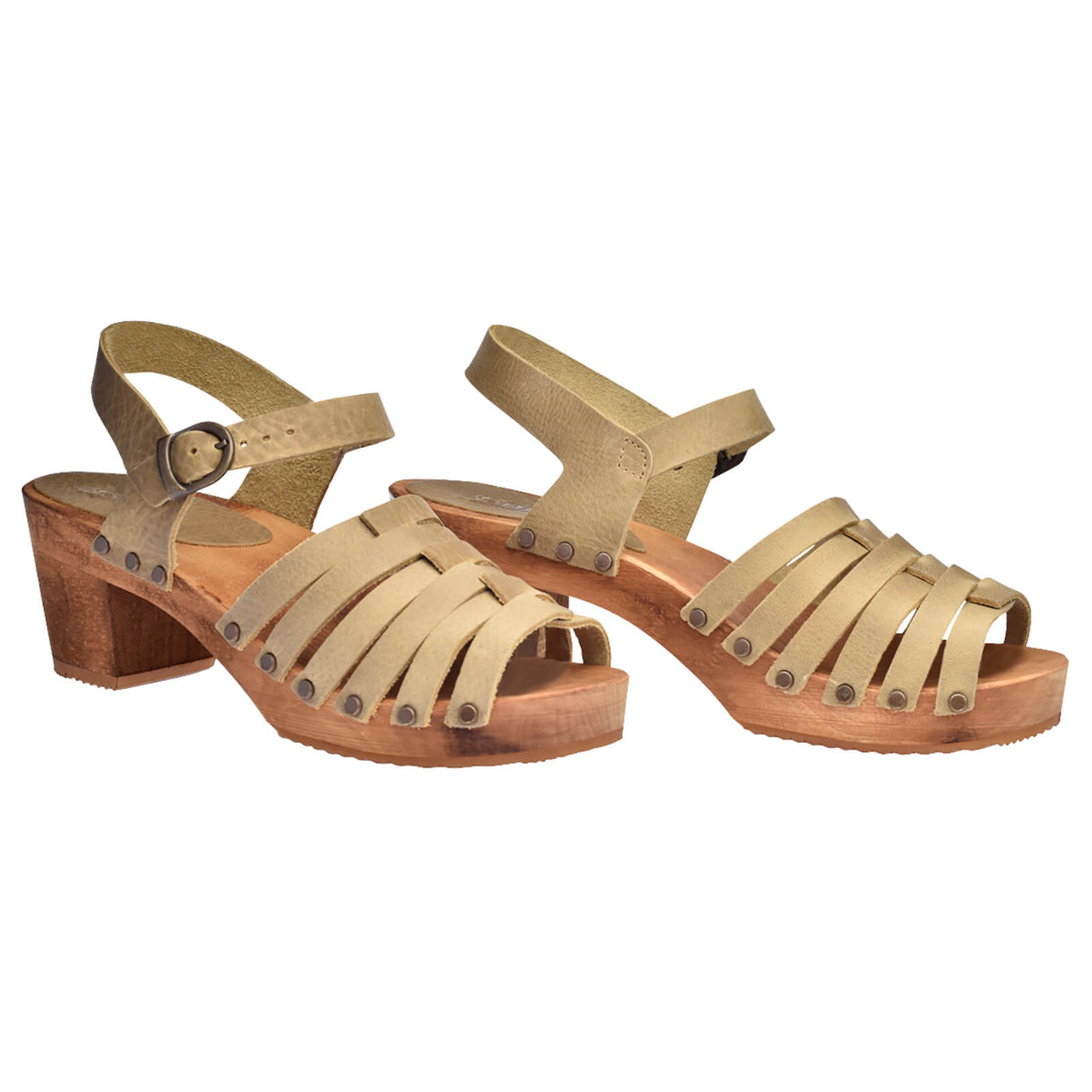 Sanita Wood-Silo Square Sandal Sandale