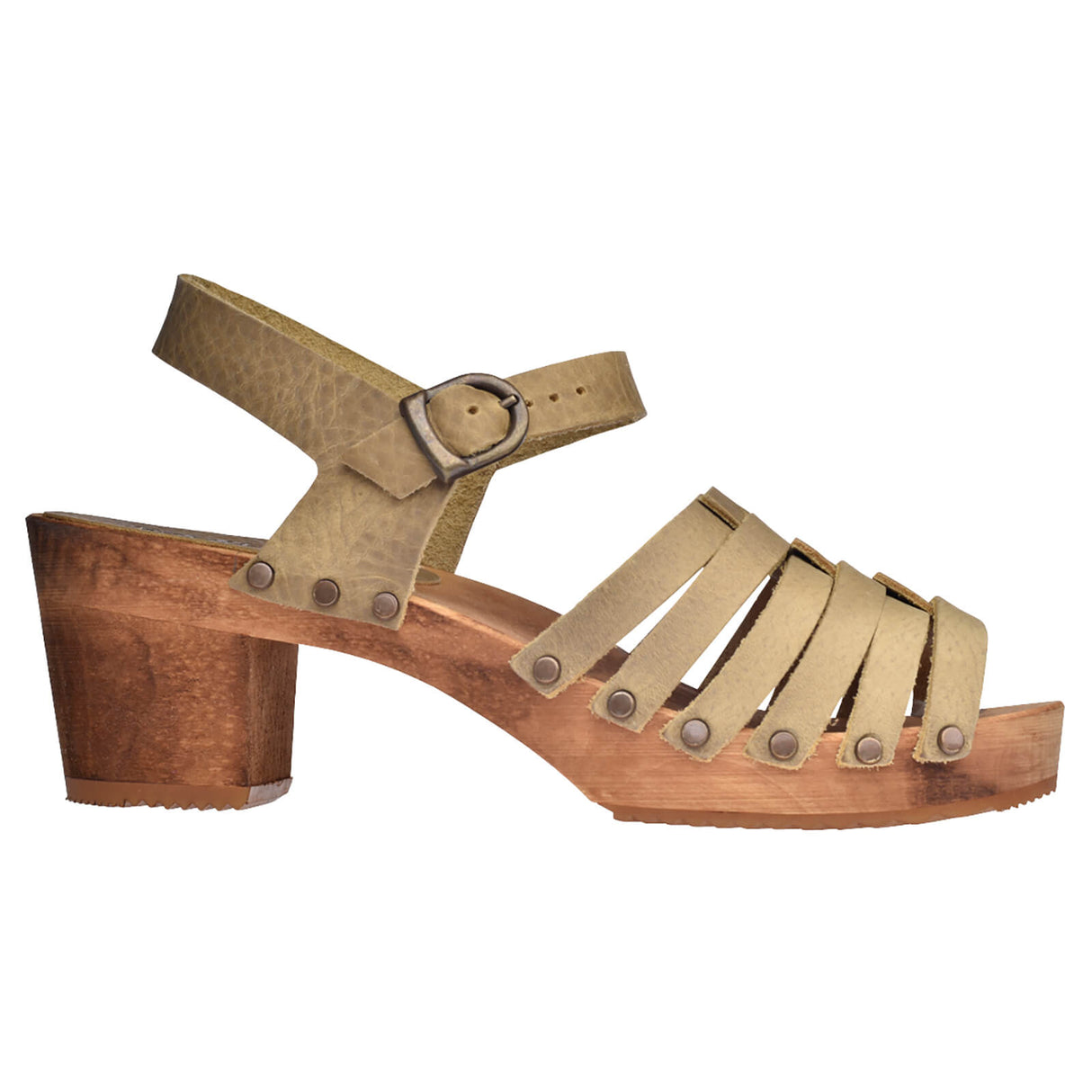 Sanita Wood-Silo Square Sandal Sandale