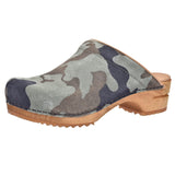 Sanita Wood-Soldi Open Clog Olive