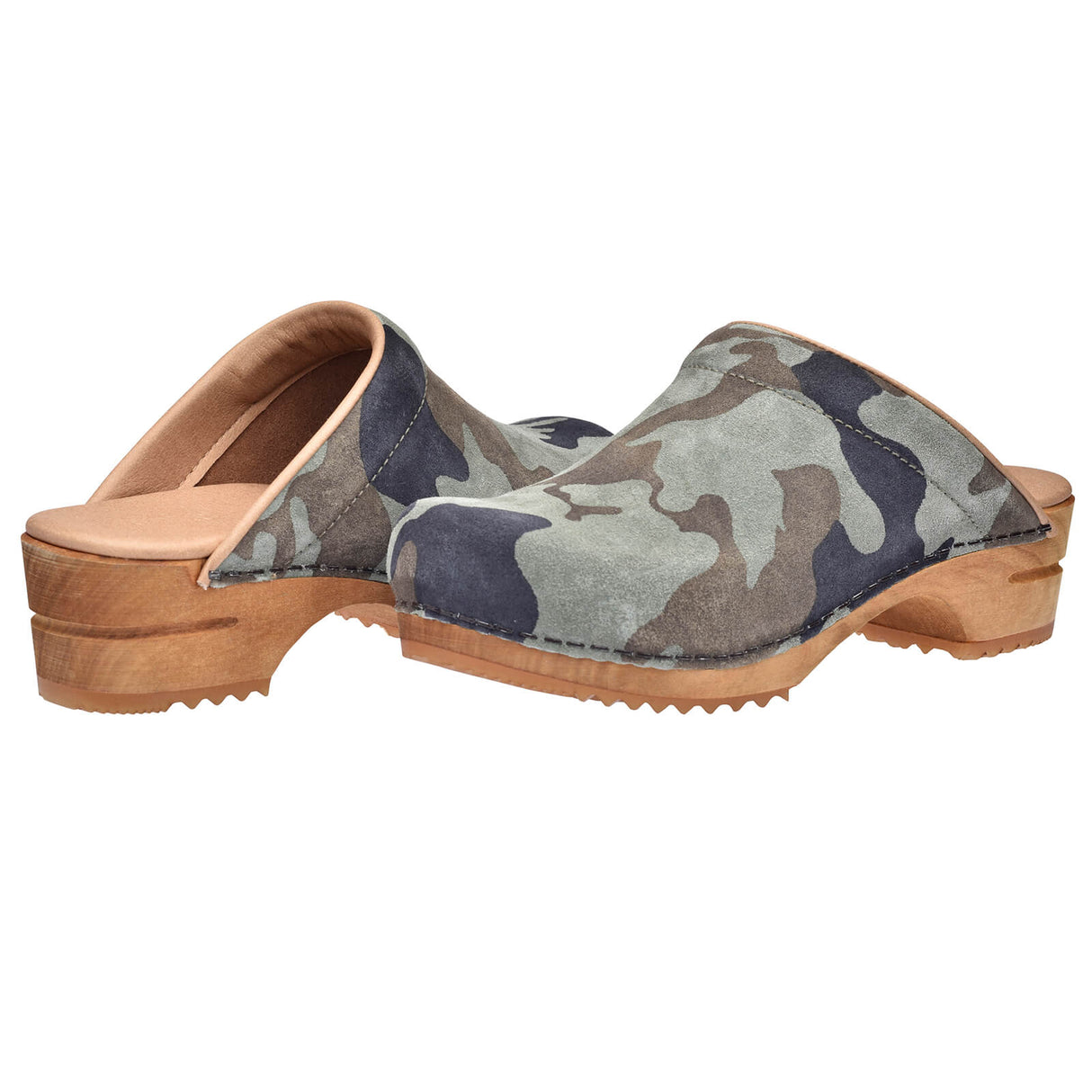 Sanita Wood-Soldi Open Clog Olive