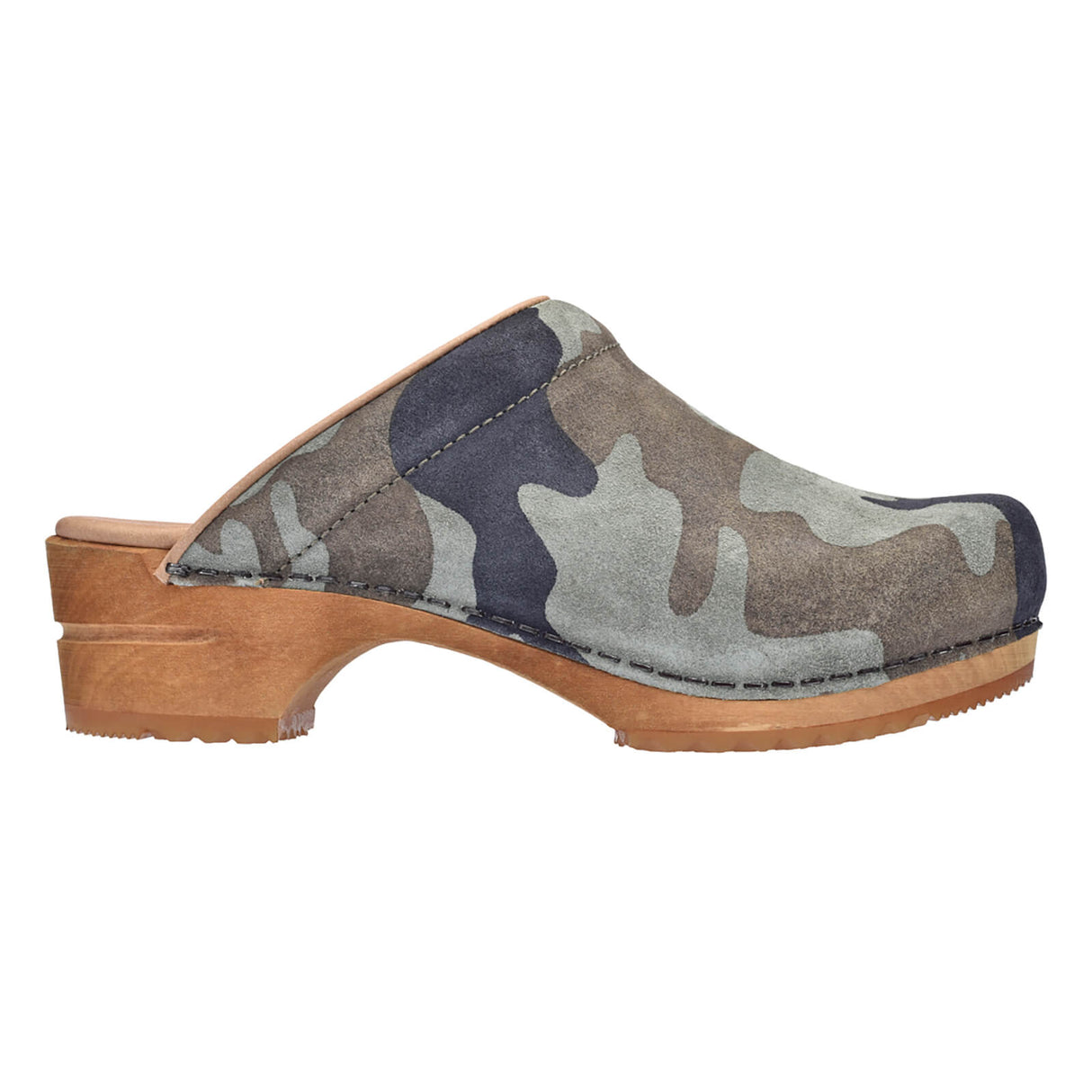 Sanita Wood-Soldi Open Clog Olive