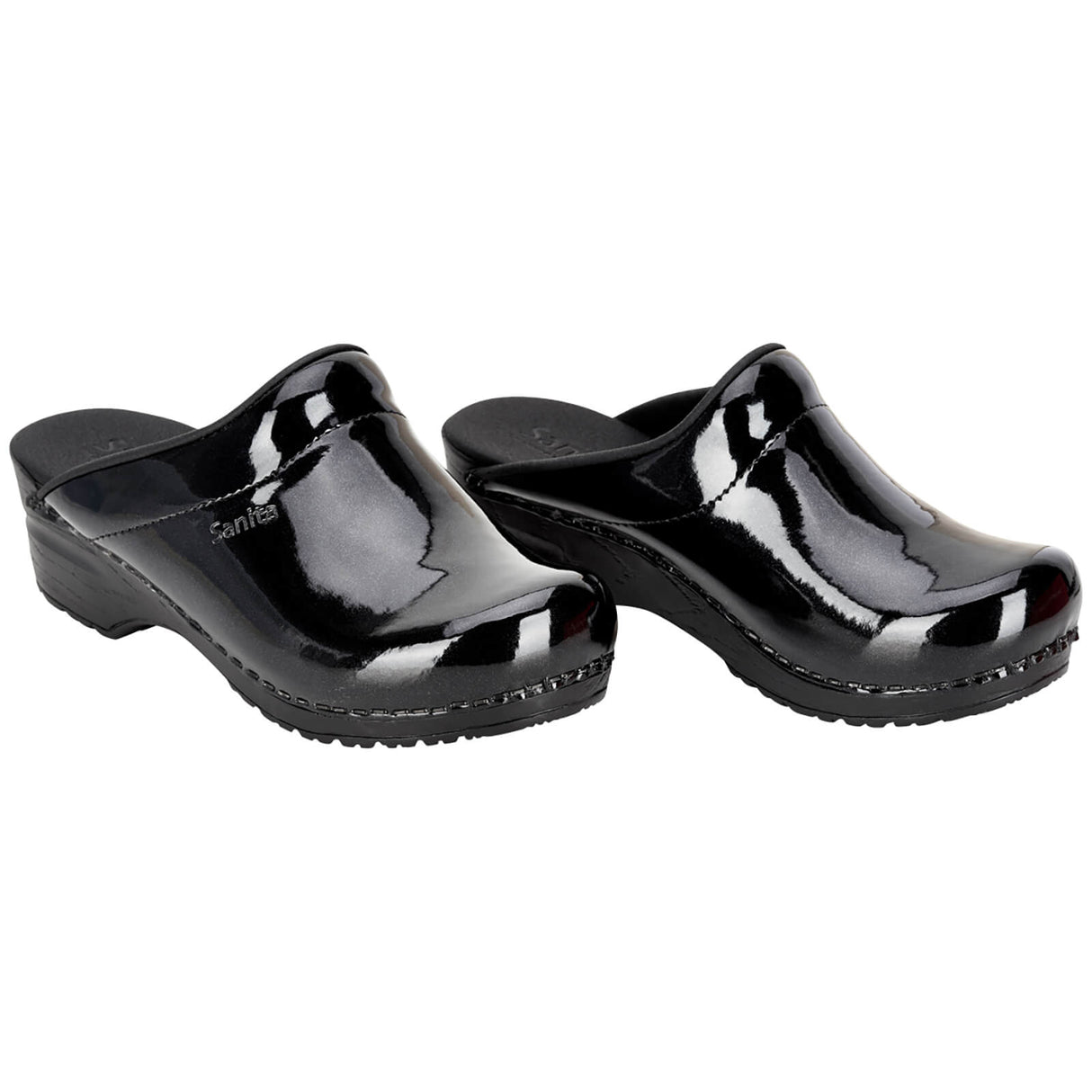 Sanita Original-Metallic Patent Open Clog