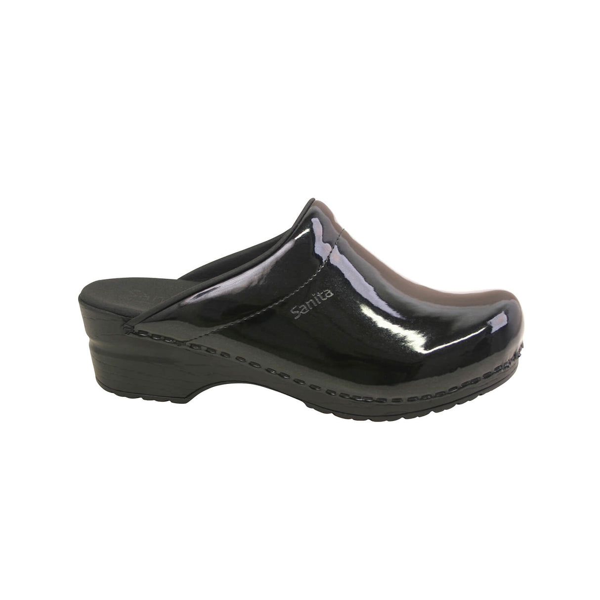 Sanita Original-Metallic Patent Open Clog