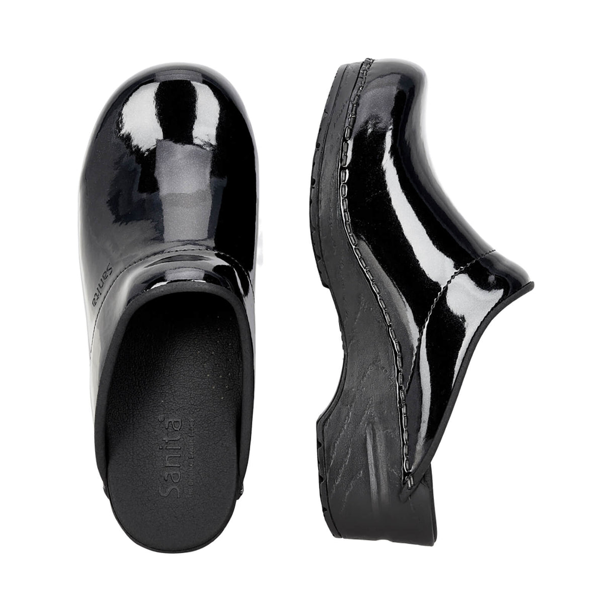 Sanita Original-Metallic Patent Open Clog