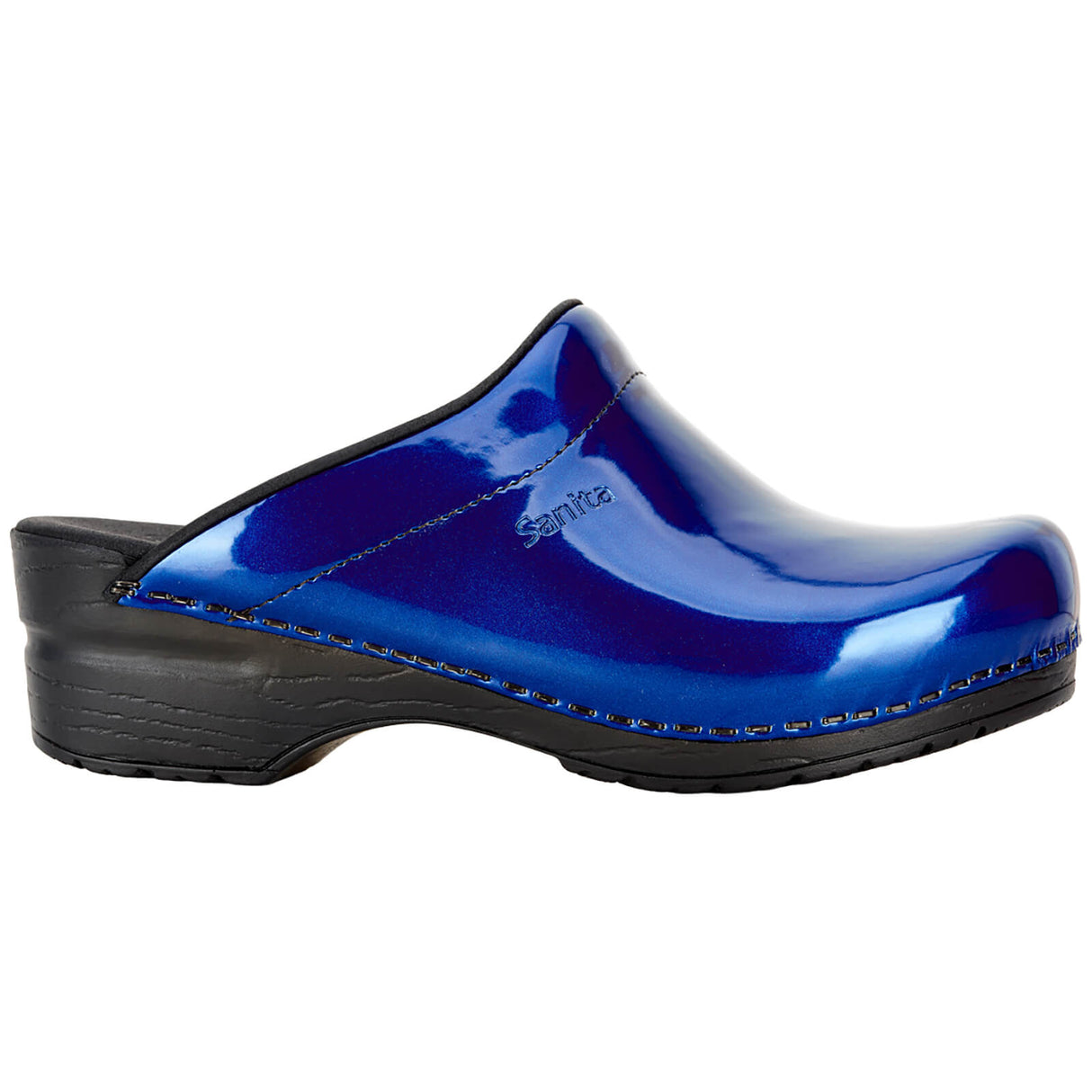 Sanita Original-Metallic Patent Open Clog