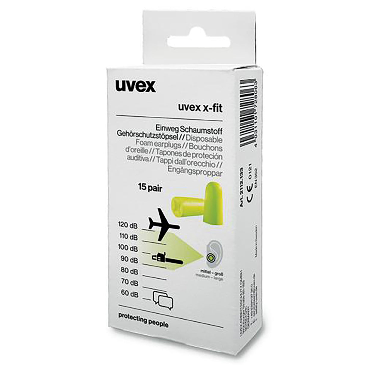 uvex Gehörschutzstöpsel x-fit 2112133 SNR 37 dB 15 Paar