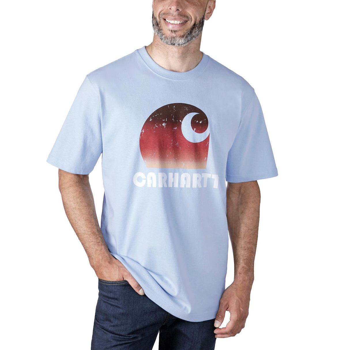 Carhartt Heavy S/S C Graphic T-Shirt in Fog