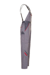 PLANAM Highline Latzhose zink/schiefer/rot