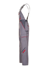 PLANAM Highline Latzhose zink/schiefer/rot