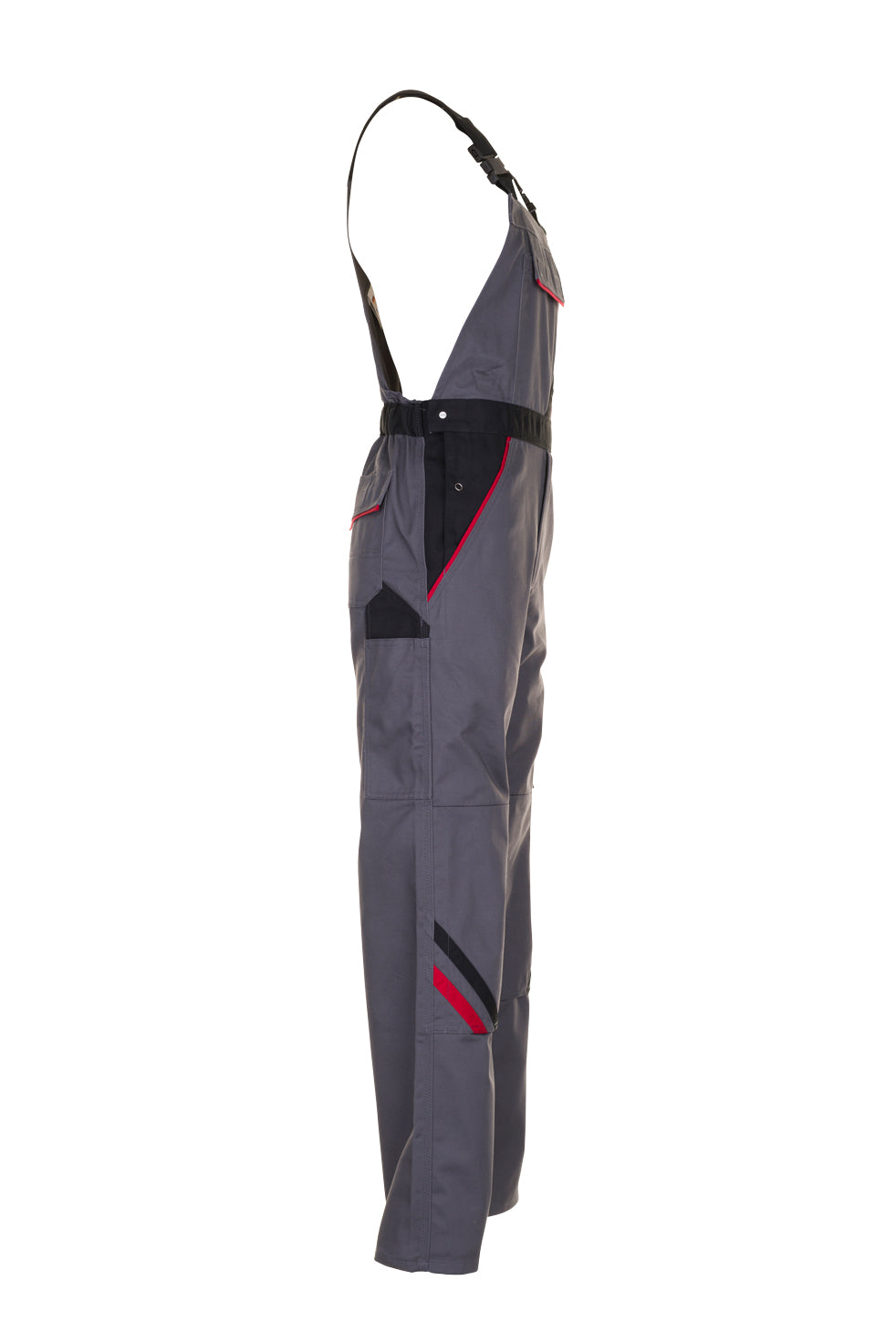 PLANAM Highline Latzhose schiefer/schwarz/rot