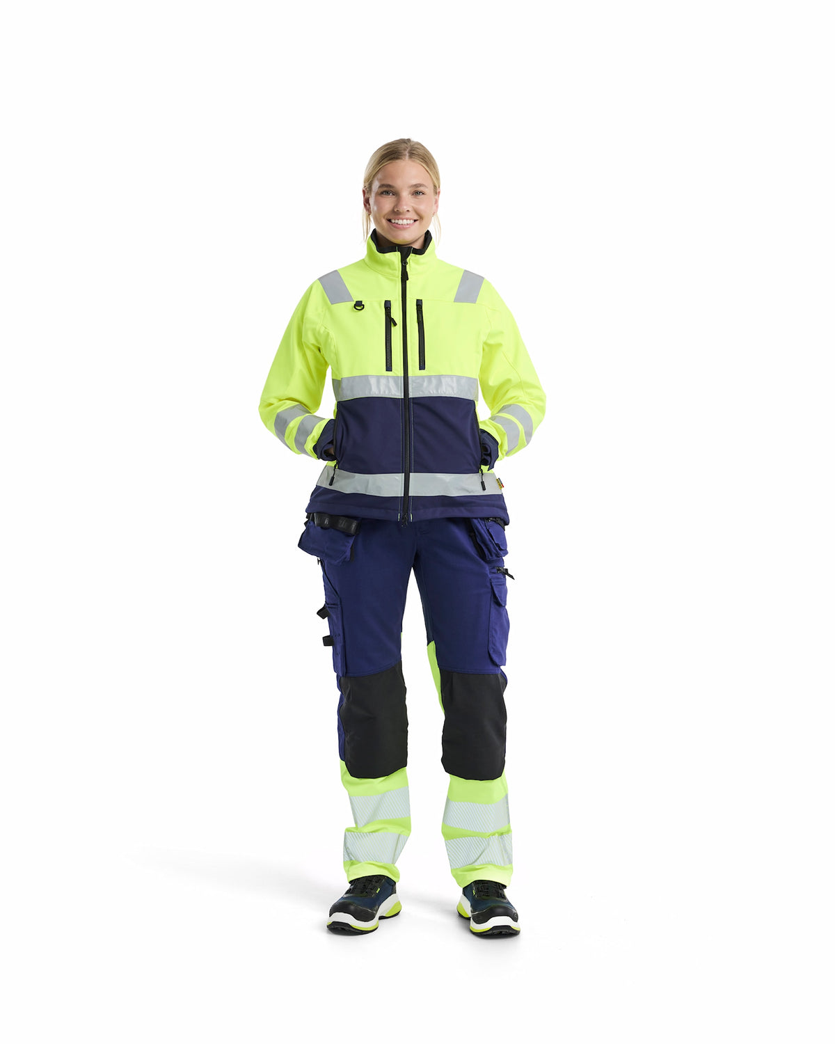 Blåkläder Damen 4902 Warnschutz Softshelljacke – gelb/marine