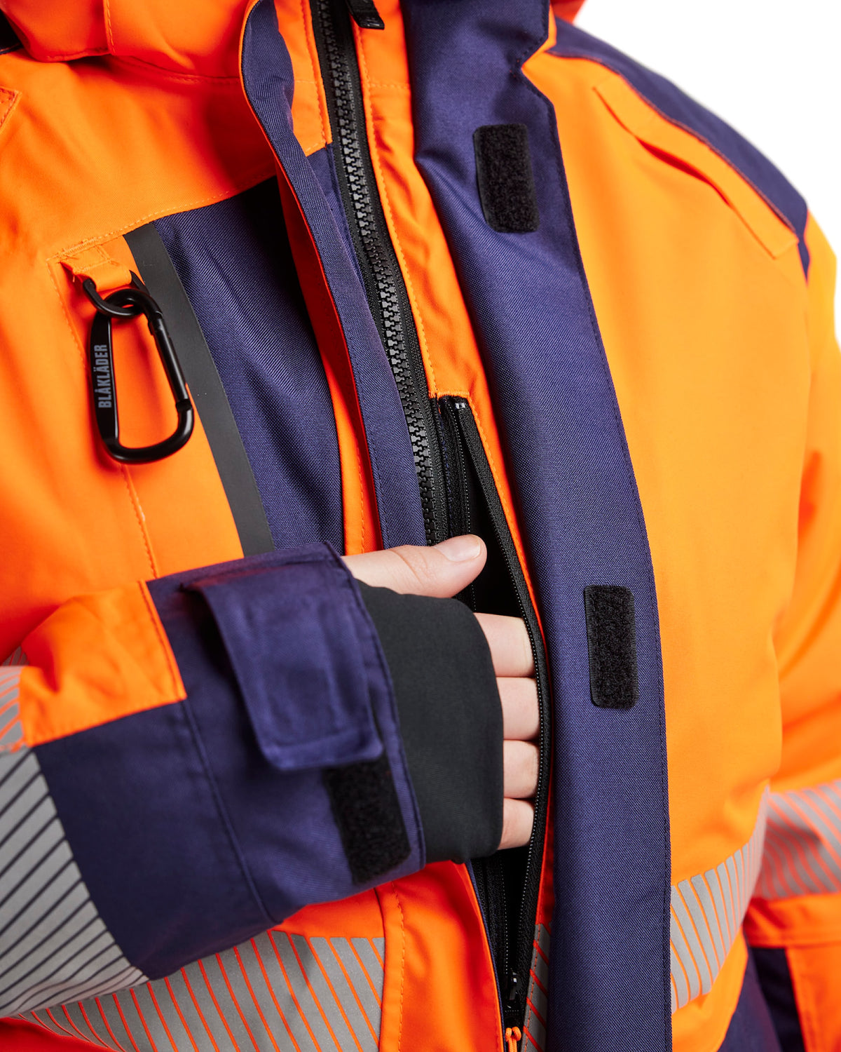 Blåkläder Damen 4456 Warnschutz Winterjacke Kl 2 – orange/marine