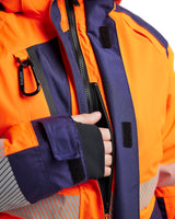 Blåkläder Damen 4456 Warnschutz Winterjacke Kl 2 – orange/marine