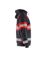 Blåkläder Kl. 1 3552 Warnschutz Kapuzen-Sweatjacke – schwarz/rot