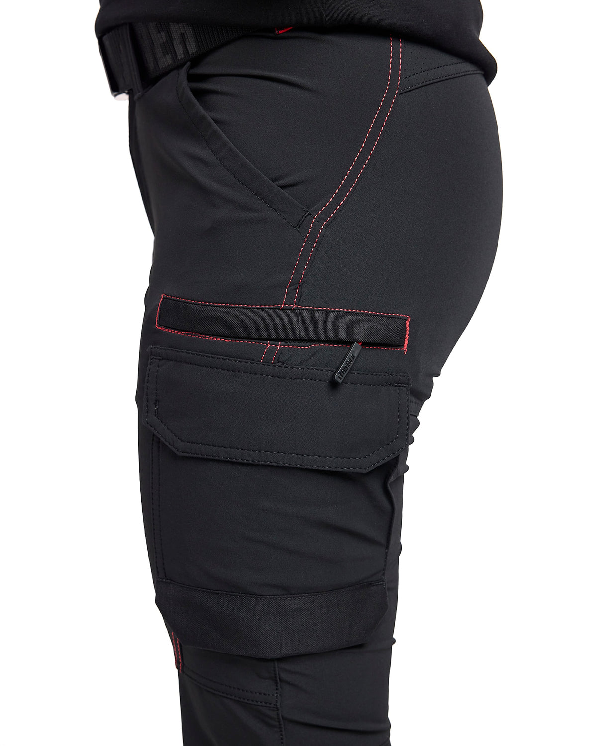 Blåkläder Damen 7122 Stretch Servicehose – schwarz/rot