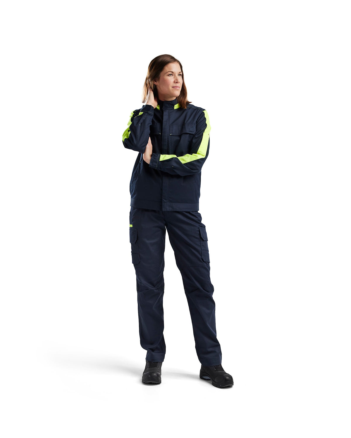 Blåkläder Damen 4443 Industrie Stretch Bundjacke – dunkelmarine/gelb