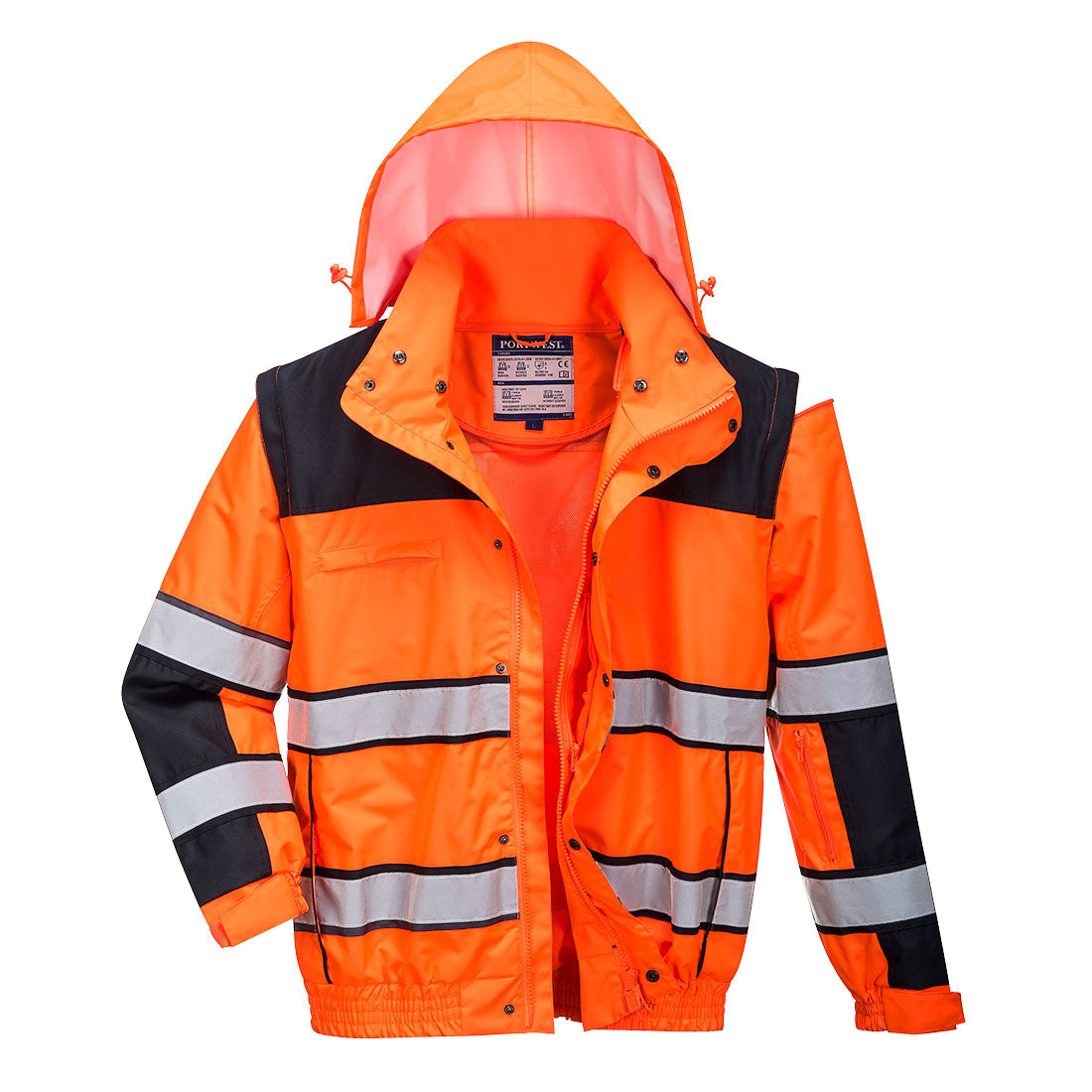 Portwest C466 Warnschutz Pilotenjacke 4in1 – orange/schwarz