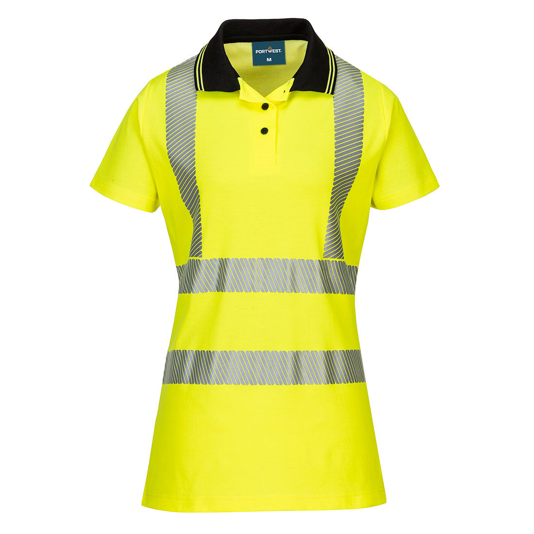 Portwest Damen LW72 Warnschutz Polo-Shirt – gelb/schwarz