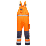 Portwest Dijon Warnschutz Latzhose – orange/marine