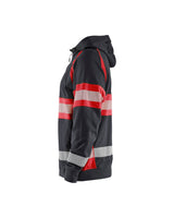 Blåkläder Kl. 1 3552 Warnschutz Kapuzen-Sweatjacke – schwarz/rot