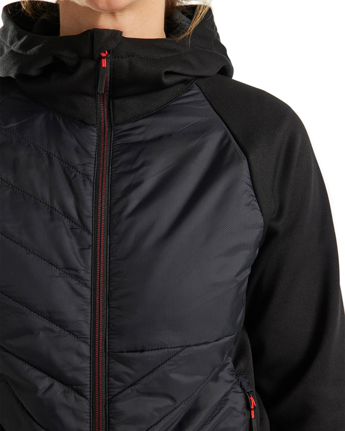 Blåkläder Damen 3464 Hybrid Sweatjacke – schwarz/rot