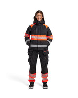 Blåkläder Damen 4470 Warnschutz Winterjacke Kl 1 – schwarz/rot