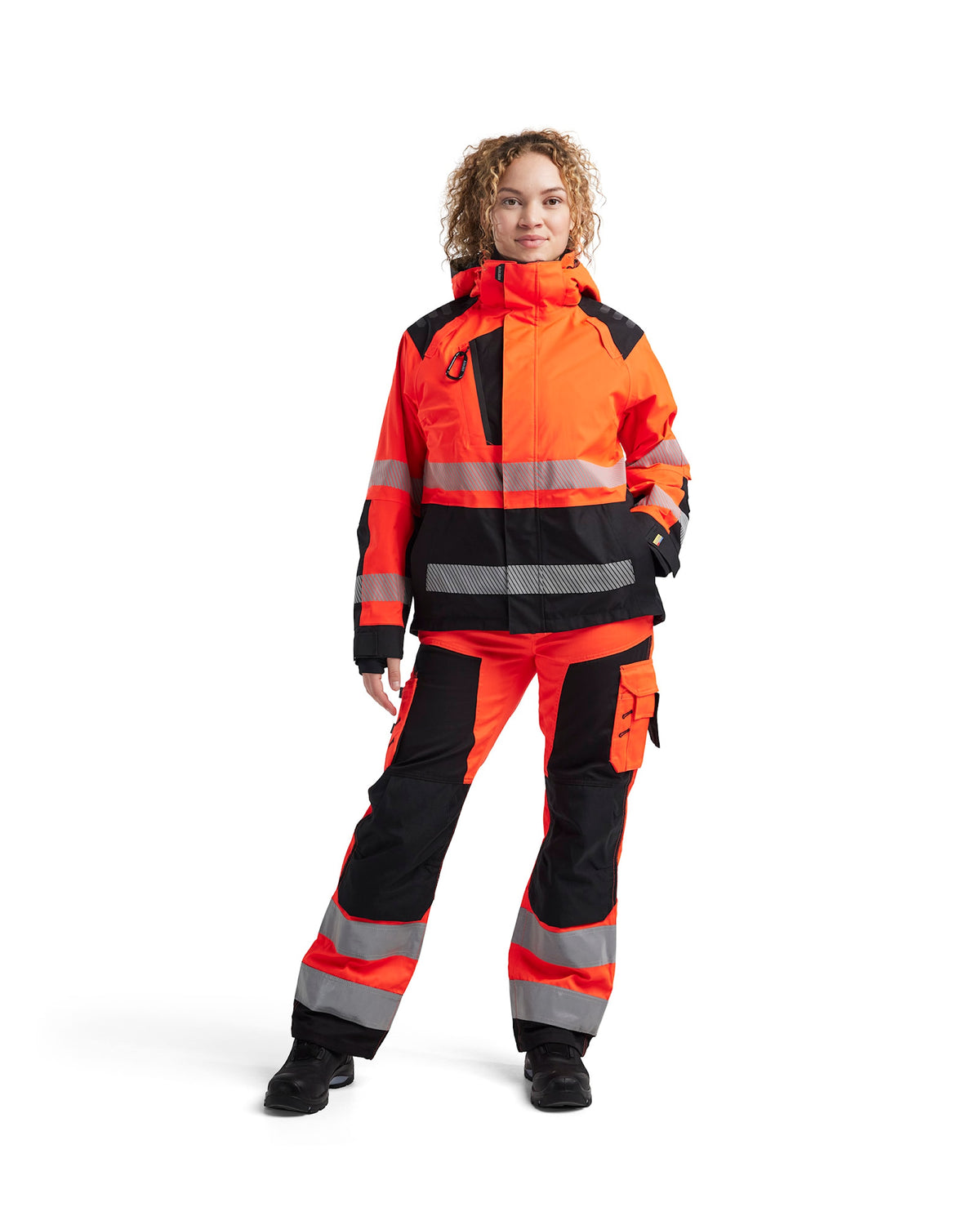 Blåkläder Damen 4436 Warnschutz Regenjacke Kl. 2 – rot/schwarz