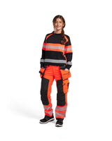 Blåkläder Damen 3409 Warnschutz Sweatshirt – schwarz/rot