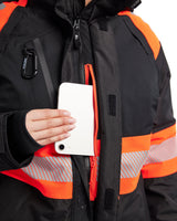 Blåkläder Damen 4470 Warnschutz Winterjacke Kl 1 – schwarz/rot