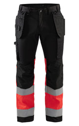 Blåkläder 1558 Warnschutz Stretch Handwerkerhose – schwarz/rot