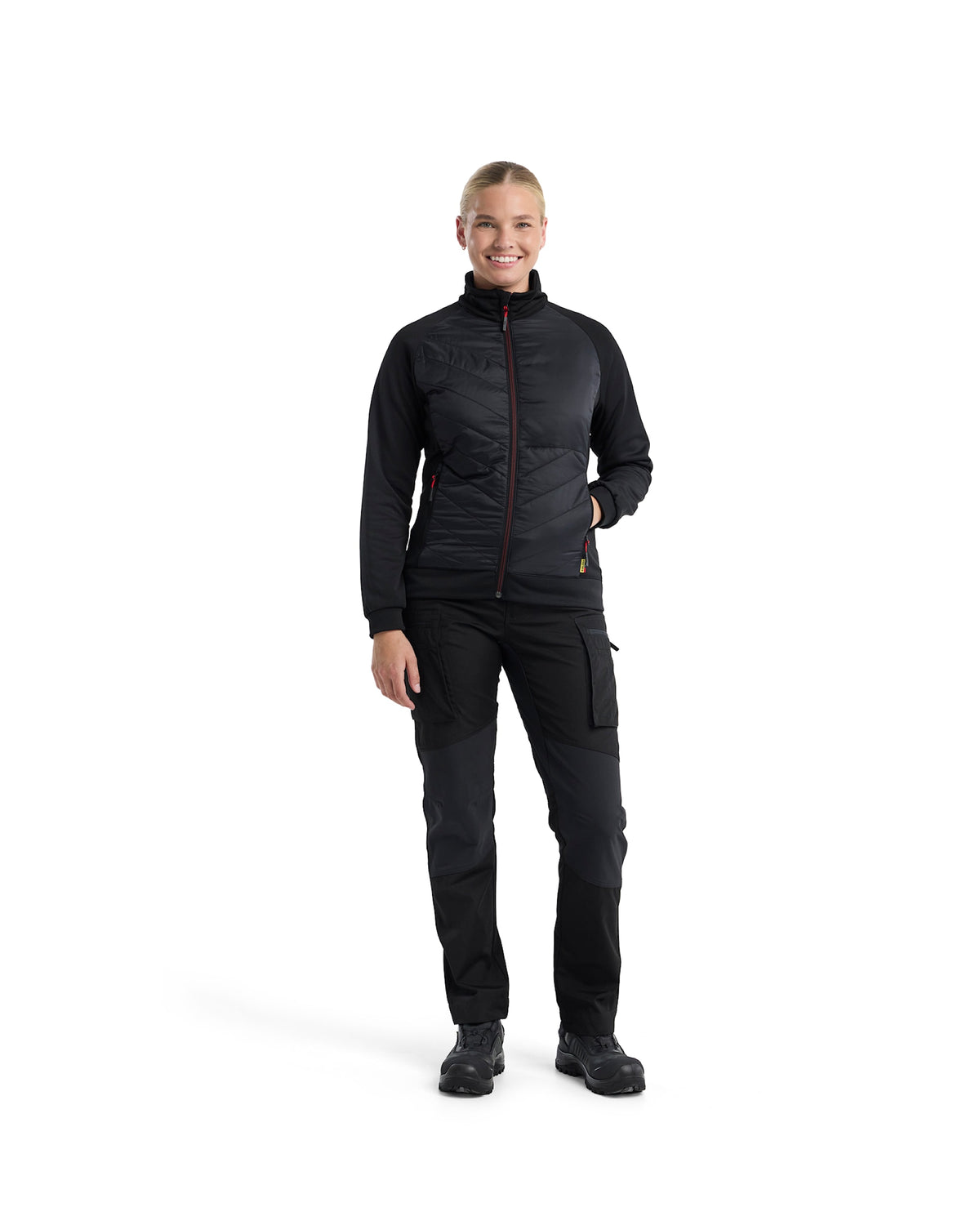 Blåkläder Damen 3419 Hybrid Sweater – schwarz/rot